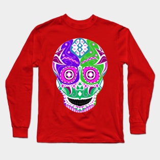 sugar skull candy in wrestling mask ecopop Long Sleeve T-Shirt